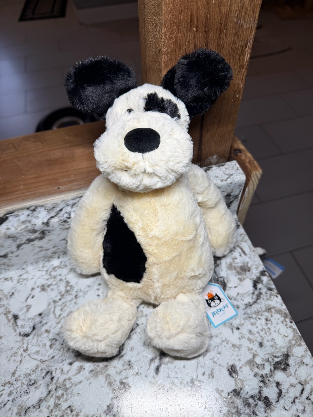 Jellycat Bashful Black And Cream Puppy Dog NWT Plush Stuffed Animal